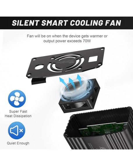 BESTEK 300W Power Inverter DC 12V to 110V AC with 4.2A Dual USB Ports and 2 AC Outlets Adapter (Black)